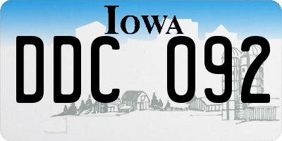 IA license plate DDC092