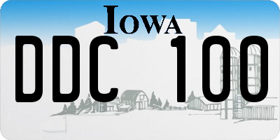 IA license plate DDC100