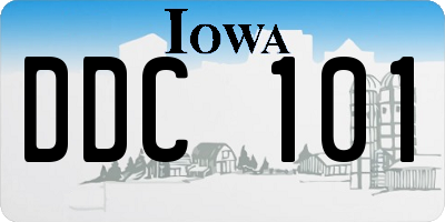 IA license plate DDC101