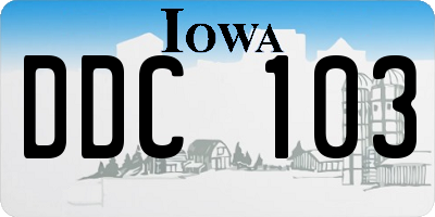 IA license plate DDC103