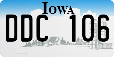 IA license plate DDC106