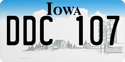 IA license plate DDC107