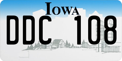 IA license plate DDC108