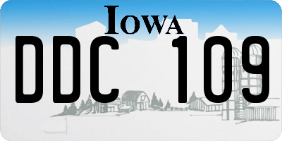 IA license plate DDC109