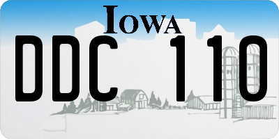 IA license plate DDC110