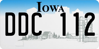 IA license plate DDC112