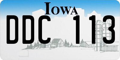 IA license plate DDC113