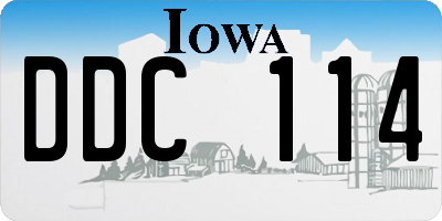 IA license plate DDC114