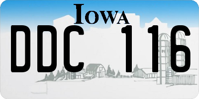 IA license plate DDC116