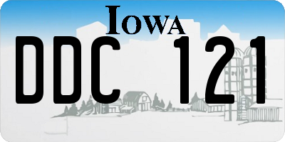 IA license plate DDC121