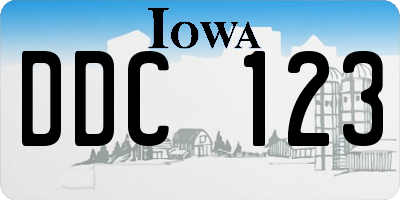 IA license plate DDC123