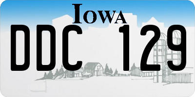 IA license plate DDC129