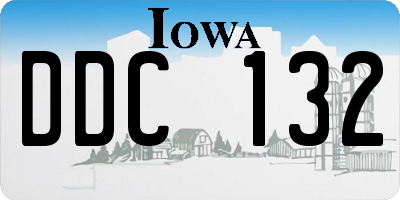 IA license plate DDC132