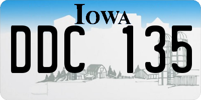IA license plate DDC135