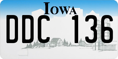 IA license plate DDC136