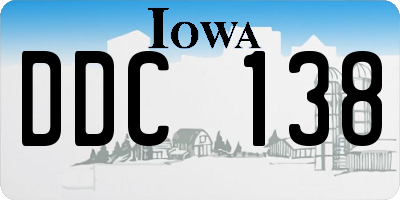 IA license plate DDC138