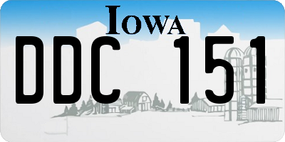 IA license plate DDC151