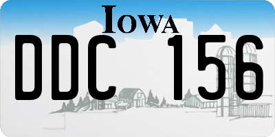 IA license plate DDC156