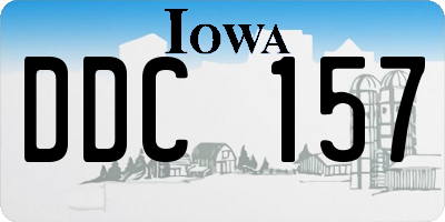 IA license plate DDC157