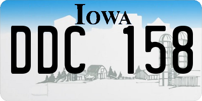 IA license plate DDC158