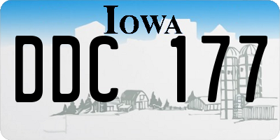 IA license plate DDC177