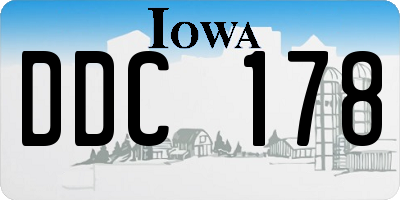 IA license plate DDC178