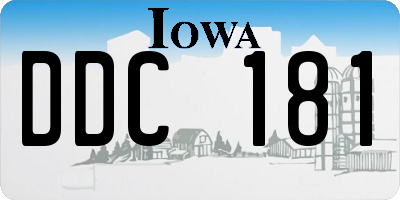 IA license plate DDC181
