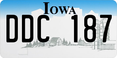 IA license plate DDC187