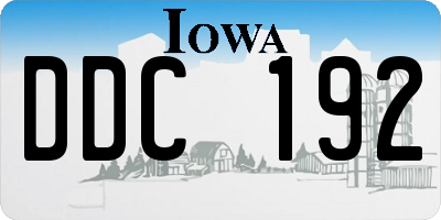 IA license plate DDC192