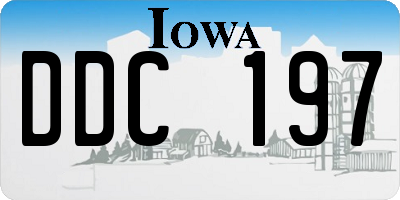 IA license plate DDC197