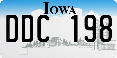 IA license plate DDC198