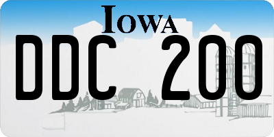 IA license plate DDC200
