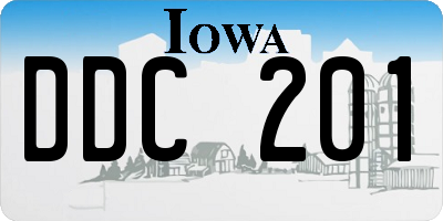 IA license plate DDC201