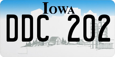 IA license plate DDC202