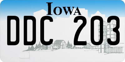 IA license plate DDC203