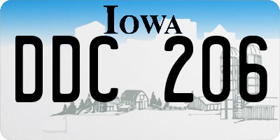 IA license plate DDC206