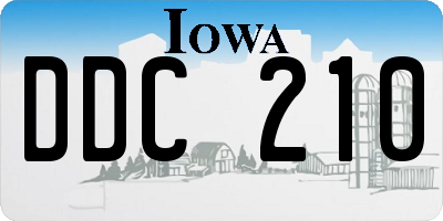 IA license plate DDC210