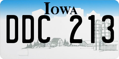 IA license plate DDC213