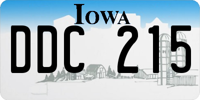 IA license plate DDC215