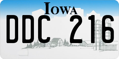 IA license plate DDC216