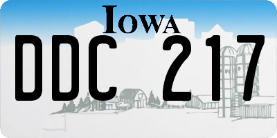 IA license plate DDC217