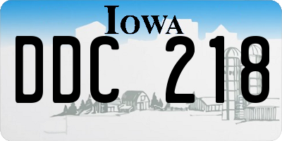 IA license plate DDC218