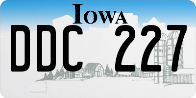 IA license plate DDC227