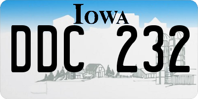 IA license plate DDC232