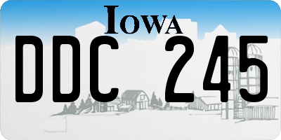 IA license plate DDC245