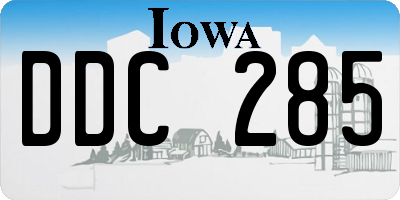IA license plate DDC285