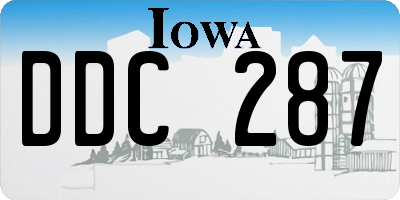 IA license plate DDC287