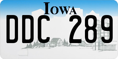 IA license plate DDC289