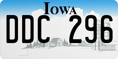 IA license plate DDC296