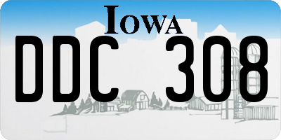 IA license plate DDC308